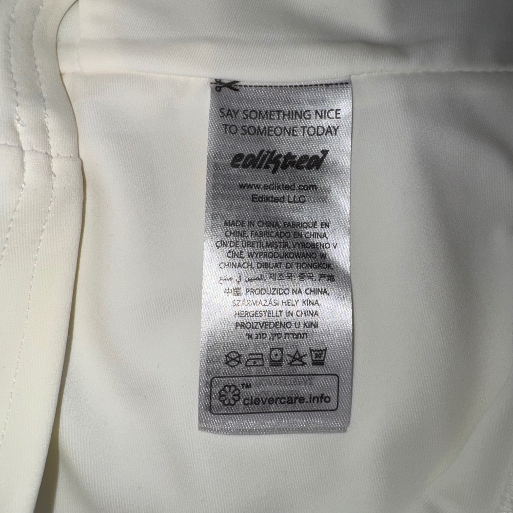 Edikted White Square‎ Neck Cropped Tank Top Sleeveless Bodycon Size M NWT - Picture 5 of 6